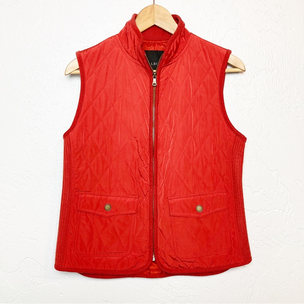 Talbots Rust colored Quilted Crisscross Vest size small